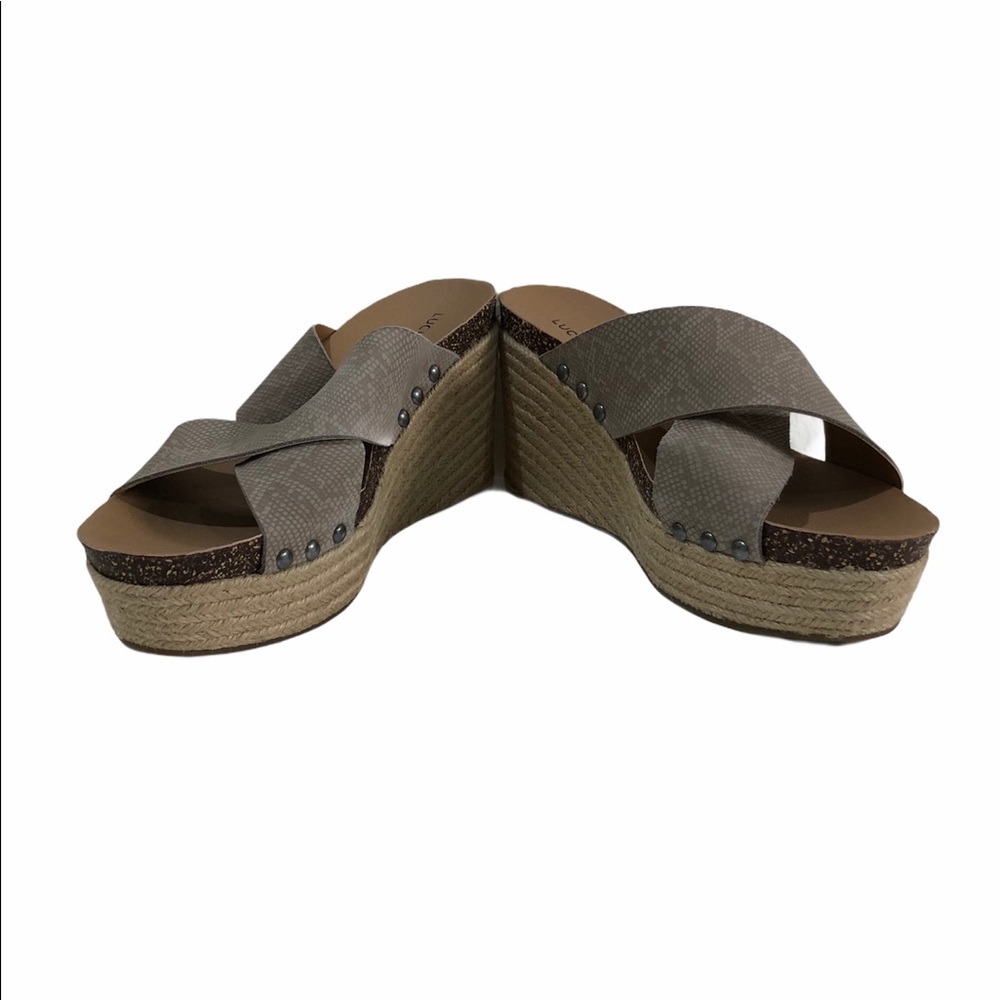 ‼️SOLD‼️NEW Luck Brand Neeka Slide Wedge Sandal - Picture 7 of 11